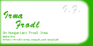 irma frodl business card